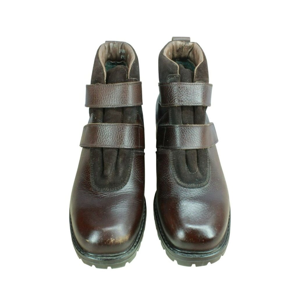 Ll Bean Brown Leather Hook & Loop Lug Sole Wool L… - image 5